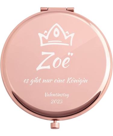 Personalized Maverton Round Double Makeup Mirror - Engraved Travel Handbag Mirror - Rose Gold Gift for Women - Buy Online on GoSupps.com