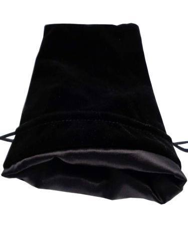 Velvet Dice Bag with Satin Liner 6"x8", Black Velvet Dice Bag with Black Satin