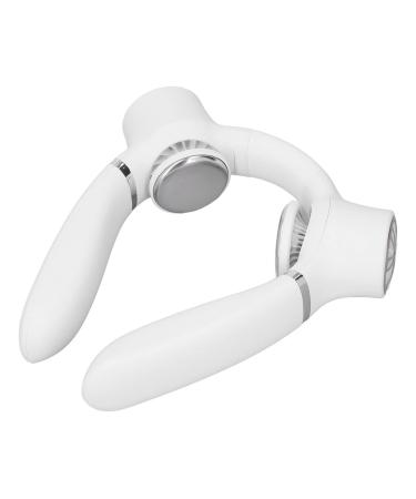 AMONIDA Portable Neck Fan Symmetrical Portable Neck Fan with Cold Compress Adjustable for Travel (White)