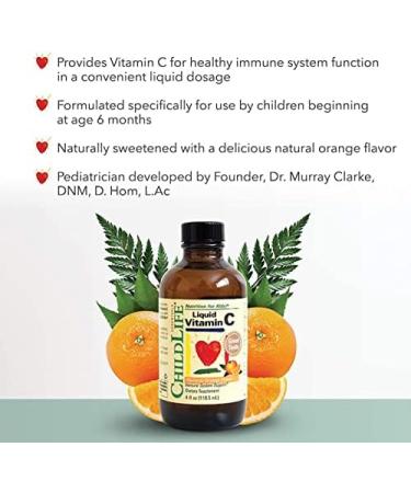 ChildLife Essentials Liquid Vitamin C - All-Natural Immune Support - Gluten-Free, Non-GMO, High Antioxidant Formula - Orange Flavor 4oz Bottle - Buy Online on GoSupps.com