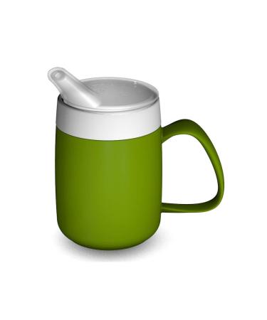 Ornamin Mug with Internal Cone 140 ml Green with Spouted Lid with small opening (model 207 + 806) | thermo mug drinking aid feeding cup