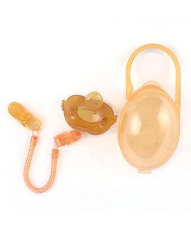 Duhe189014 Baby Newborn Soothie Schnuller teeth box holder fall clips clip yellow 0-6 months 100 silicone baby essential pacifier designer