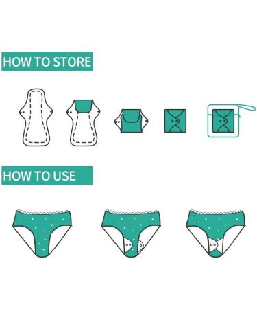 Asenappy 4 PCs Cloth Sanitary Pads Reusable X Large Cloth Menstrual Pads for Heavy Flow Night Use + Wet Bag Multicolor B - Buy Online on GoSupps.com