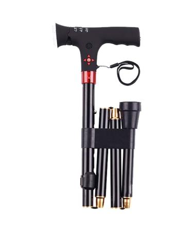 Crutch Older Crutches - Foldable and Non-Slip Walking Stick Portable and Durable Four Segment Walking Stick Lightweight Travel Cradle for Retractable Crutches Suitable for Elderly Male Fe Journey