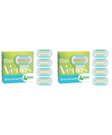 Gillette Venus Extra Smooth razor blades women 4 replacement blades for women's razors with 5-fold blade for an extremely thorough shave (pack with 2) new 4 pieces (2 pack)