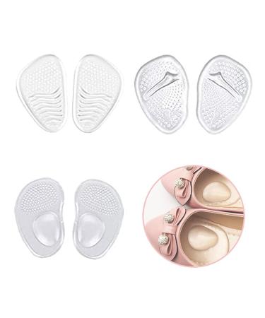 3 Pairs Gel Insoles Non Slip Inner Shoe Sticky Gel Pads Gel Cushions for Feet High Heel Pads Foot Pain Relief Pads Feet Protectors Gel Cushions Suitable Men Women