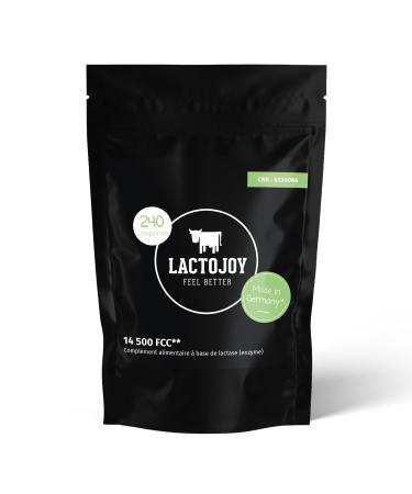 LactoJoy Comprim s de Lactase 14 500 FCC I Combat l'Intol rance au Lactose I 240 Pcs. RECHARGE I 100% V g tale I Favorise la Digestion du Lactose I Sans Produits Chimiques 240x - 14500 Ffc