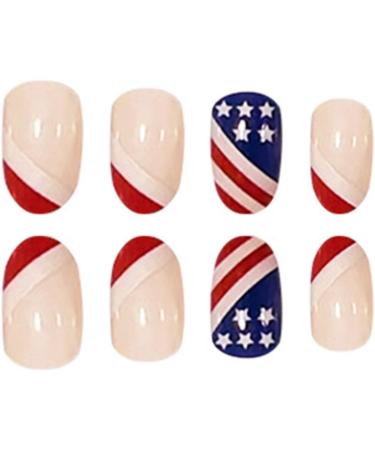 FEIlei 24Pcs Press on Nails Short Design Fake Nails Wearable Fake Nails Set for Women - Buy Online on GoSupps.com