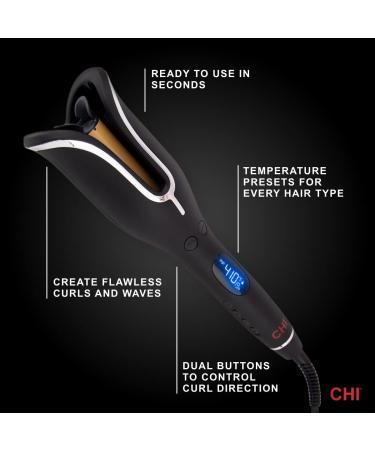 CHI Spin N Curl in Onyx Black. Ideal for Shoulder-Length Hair between 6-16  inches.
