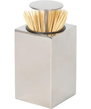 Calakono Stainless Steel Toothpick Holder - Stylish Press Dispenser for Home Bars Clubs & Caf s | International Shipping Available - Buy Online on GoSupps.com