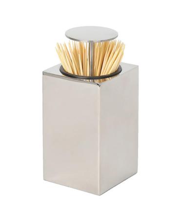 Dispra toothpick dispenser creative stainless steel toothed tank press dispenser toothpick boxes automatically pressing toothpick donors for home bars clubs caf s