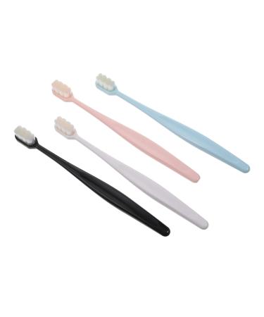 Partykindom 4 pieces of soft toothbrush tool for toddlers baby toothbrush natural baby products travel toothbrush from silk adult high-quality transparent pbst brush filament