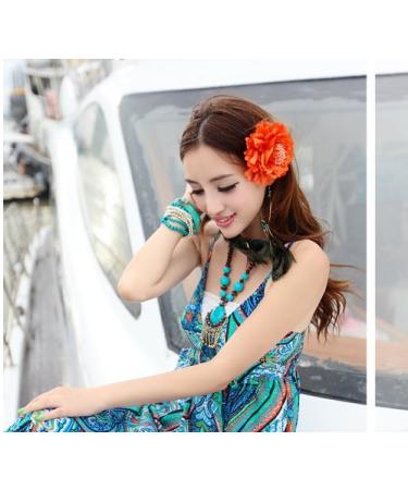 Amuhou Womens Rose Flower Hair Clip & Brooch Set - Bridal Headpiece & Flamenco Dancer Accessory (Peony 12 Pcs) - Buy Online on GoSupps.com