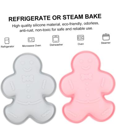 COHEALI 2pcs Silicone Mold Silicone Candy Mold Gingerbread Men Candy Mold Cartoon Shaped Mold Fudge Dessert Assorted Color 1 21.2X16.4X3CM - Buy Online on GoSupps.com