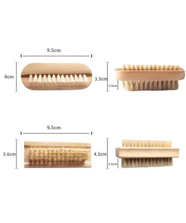 Lurrose Nail Cleaner Set - 3 Natural Bristle Brushes with Wooden Handles for Fingernail & Toenail Cleaning - Eco-Friendly Boot Brushes - Buy Online on GoSupps.com