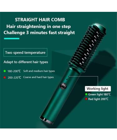 Buy Electric Hair Straightener Comb RC-208 - USB Charging Ceramic Curler (Green) | International Shipping Available - Buy Online on GoSupps.com