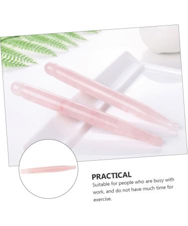 Lurrose Rose Quartz Acupuncture Pen | Facial Massage Tool & Gua Sha Scrub - Natural Jade Spa Razorboard | 12x1.3cm Miss Pink - Buy Online on GoSupps.com