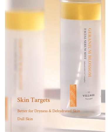 Fresh Dewy Geranium Blossom Facial Serum Mist | Hydrating Skin Mist with Sunflower Oil Jojoba Oil & Squalane - 3.38 oz | International Shipping - Buy Online on GoSupps.com