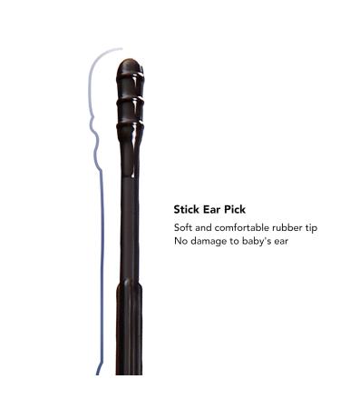 Portable Stick Ear Pick - Black Plastic - 100pcs - Ideal for Baby and Travel - Buy Online on GoSupps.com