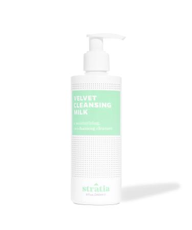 Stratia Velvet Cleansing Milk | Gentle Cream Face Cleanser | Moisturizing  Non-Foaming | Chamomile  Olive Oil & Aloe Vera | 8 Fl Oz 8 Fl Oz (Pack of 1)