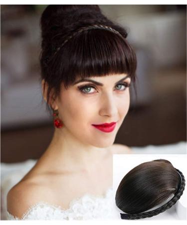 NALIYOUHU Synthetic Braid Headband with Instant Hair Bangs - Black - Buy Online on GoSupps.com