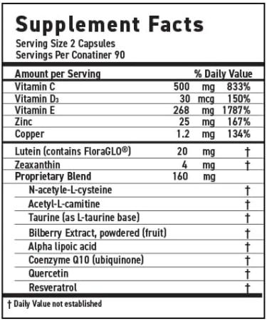 MaxiVision Ocular Formula - AREDS2 - Eye Vitamins & Multivitamin - Lutein and Zeaxanthin (180 Capsules 1 Bottle) - Buy Online on GoSupps.com