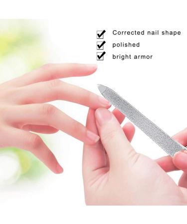 4-Piece Stainless Steel Diamond Nail File Set for Fingernail and Toenail - Salon Quality, Double-Sided Files for Home and Travel (5.9 Inch) - Buy Online on GoSupps.com
