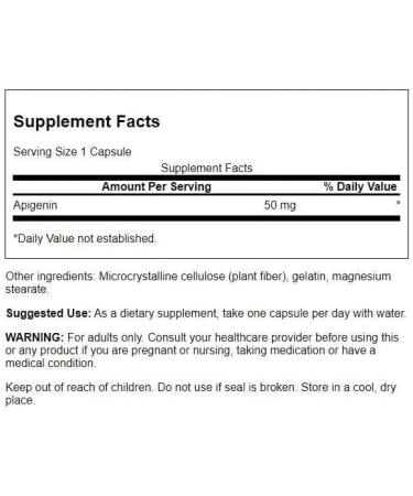Swanson Apigenin-Bioflavonoid Supplement - 90 Caps, 50mg - Prostate & Metabolism Support - Buy Online on GoSupps.com