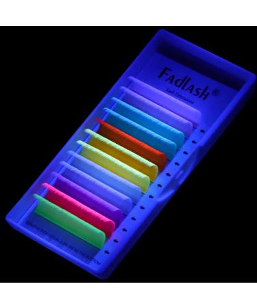 Neon Colored Volume Lash Extensions - Easy Fan 0.07-D 13mm - 8 Colors: Hot Pink, White, Blue, Orange, Gold, Purple, Yellow - UV Glow - Buy Online on GoSupps.com