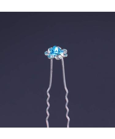 Frcolor 20Pcs Strass Hairpins - Blue Flower Hair Needles for Wedding & Bridal Updos - U-Shaped Hairdress Accessories - Buy Online on GoSupps.com