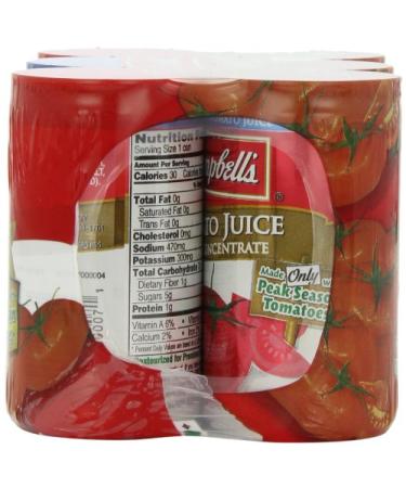 Campbell's Tomato Juice From Concentrate 5.5oz (Pack of 24) - 100% Pure & Refreshing Tomato Flavor - Buy Online on GoSupps.com