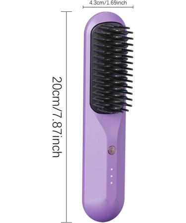 Buy Cordless Hot Comb Straightener Brush - USB Rechargeable 3D Comb Tooth Anti-Scald 3 Temp Settings for Soft Smooth Hair - Purple | International Shipping Available - Buy Online on GoSupps.com