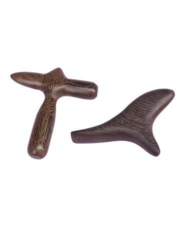Lurrose wooden tools 2 pieces stick-scrub-massage device Manual body stick manual foot massager conveyor foot roller massage device Face massage-e massagestab masajeador de pies