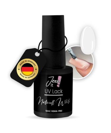 Jezz it! - Premium UV nail polish natural white for allergy sufferers - Long-lasting gel nail polish UV & LED compatible - Made in Germany