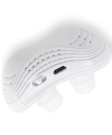 Electric Silicone Anti Snore Device Smart Anti Snore Devices Double Eddy Current Fan Designs Snoring Aids Device Improved Nighttime Sleeping Help Nose Breathing(Color:White)