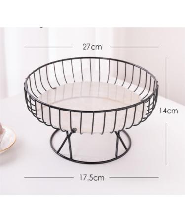 Fruit Basket Fruit Bowl Hollow Design Metal Fruit Bowl Fruit Plate with Marblel Battom and Foot Base Decorative Fruit Basket Kitchen Organizers and Storage (Color : A Size : 27 * 14cm) - Buy Online on GoSupps.com