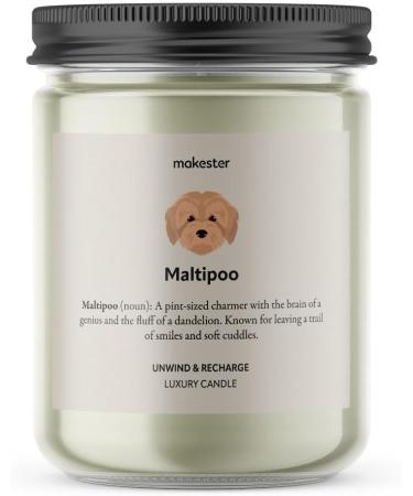 Maltipoo Candle - 220g Soy Wax with Vanilla Jasmine & Almond - Dog Lover Gift by Makester Multipoo - Buy Online on GoSupps.com