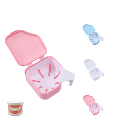Retainer Storage Box Denture Box Denture Storage Box Denture Box Denture Box with Mirror Carry Denture Box (WHITE)