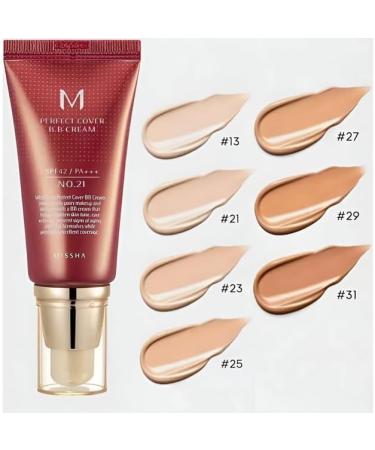 MISSHA - BB Perfect Cover EX SPF42 PA+++ 50ml | Impeccable Coverage | UVA/UVB Sun Protection | Radiant and Even Skin Brown 1 ml - Buy Online on GoSupps.com