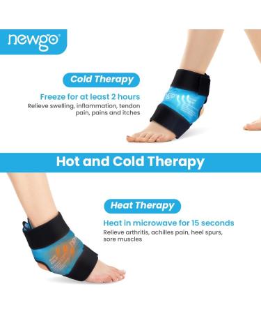 Newgo Fleece Ankle Cooling Pads & Cuff | Pain Relief for Injuries & Swelling | Ice Cold Ankle Cooling Belt & Socks in Light Blue - Buy Online on GoSupps.com