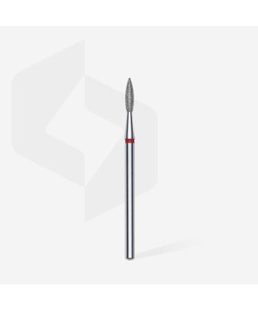 STALEKS PRO - Diamond Bit - Sharp Flame (Red Ring) I Attachment for Nail Cutters I Grinding Attachment for Electric Grinding Equipment I Nail Drill Bit for Apparative Manicures and Pedicures