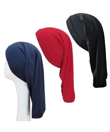 Dreadlocks Tube Socks for Long Dreads Braids Women Men Spandex Sleep Caps Jumbo Twists Hair Covers(Black Red Navy Blue)