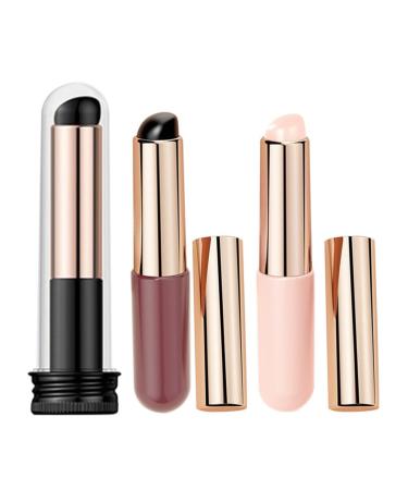 Baluue 3pcs Silicone Lip Makeup Brush Reusable Silicone Lip Applicator Round Head Make Up Brushes Soft Elastic Silicone Brush Set for Lipstick Gloss Balm Eyeshadow Solid Balm