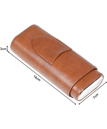 kzxbty Cigar Case Three-Finger Portable Cigar Humidor PU Leather Case Box Brown - Buy Online on GoSupps.com