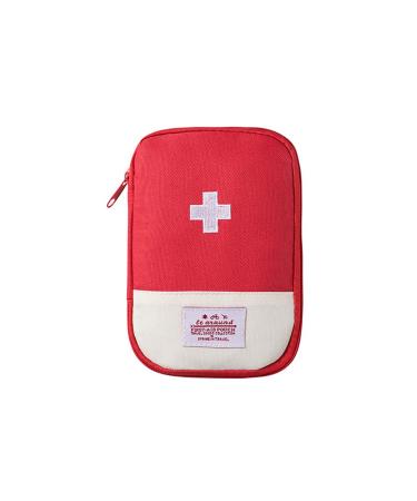 Surakey mini first help bag empty medication bag small portable medication bag small and slightly medical emergency pocket medicine storage bag for house auto travel sport camping l red