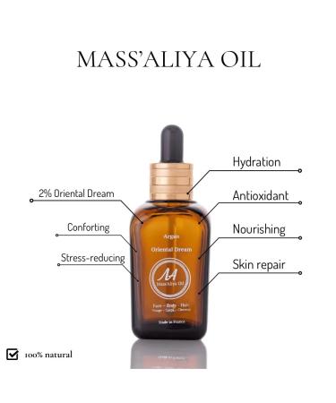 Pure Cosmetic Argan Oil - MASSALIYA | Natural Fragrance Moisturizing Hair Growth | Made in France | Liquid Gold from Morocco - Buy Online on GoSupps.com