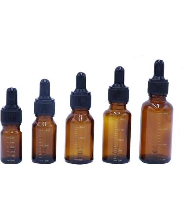 VASANA 5Pcs 5ml Empty Refillable Amber Glass Graduated Dropper Bottle Container Jar Pot Holder with Glass Pipette Dropper for Essential Oil Perfume Aromatherapy - Buy Online on GoSupps.com