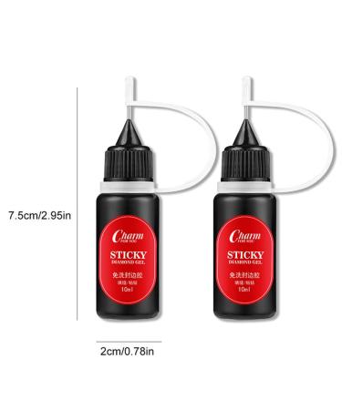 2pcs Rhinestone Nail Glue with Pen Tip - Strong Adhesive for Diamond Decoration & Jewelry - Transparent Gel Filler - Buy Online on GoSupps.com