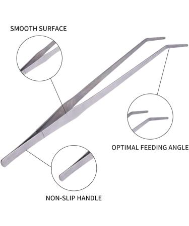 Firesteed 2 Pack Aquarium Tweezers Set - 15 Inch Stainless Steel Straight and Curved Tweezers for Fish Tank Plants and Reptile Feeding - Buy Online on GoSupps.com