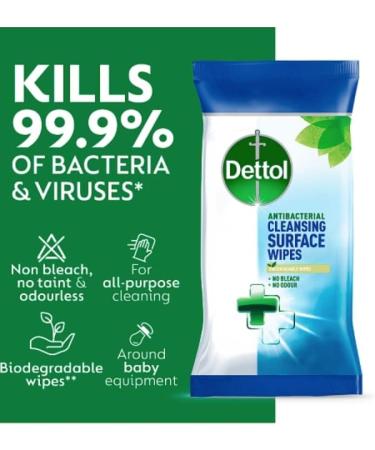 Dettol Anti-Bacterial Biodegradable Large Surface Wipes 110ea - Clean and Eco-Friendly Solution - Buy Online on GoSupps.com